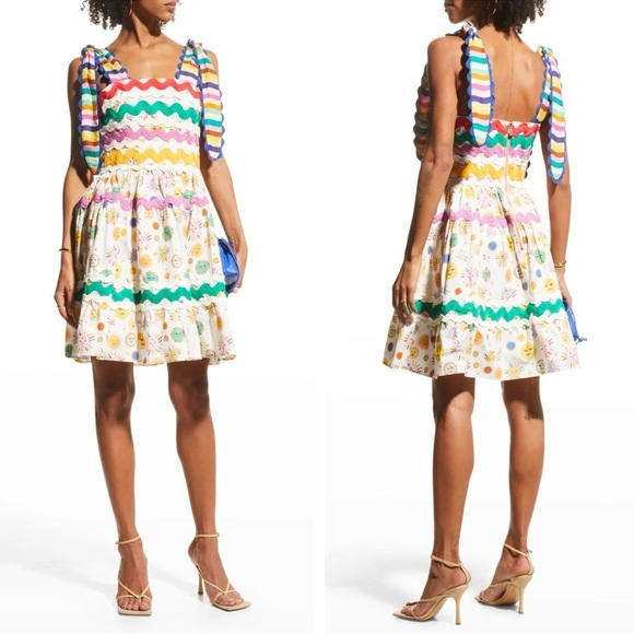 CeliaB Suhail Dress Sun Moon Print Astronomy Kitschy Whimsical Colorful size XS - Picture 6 of 16